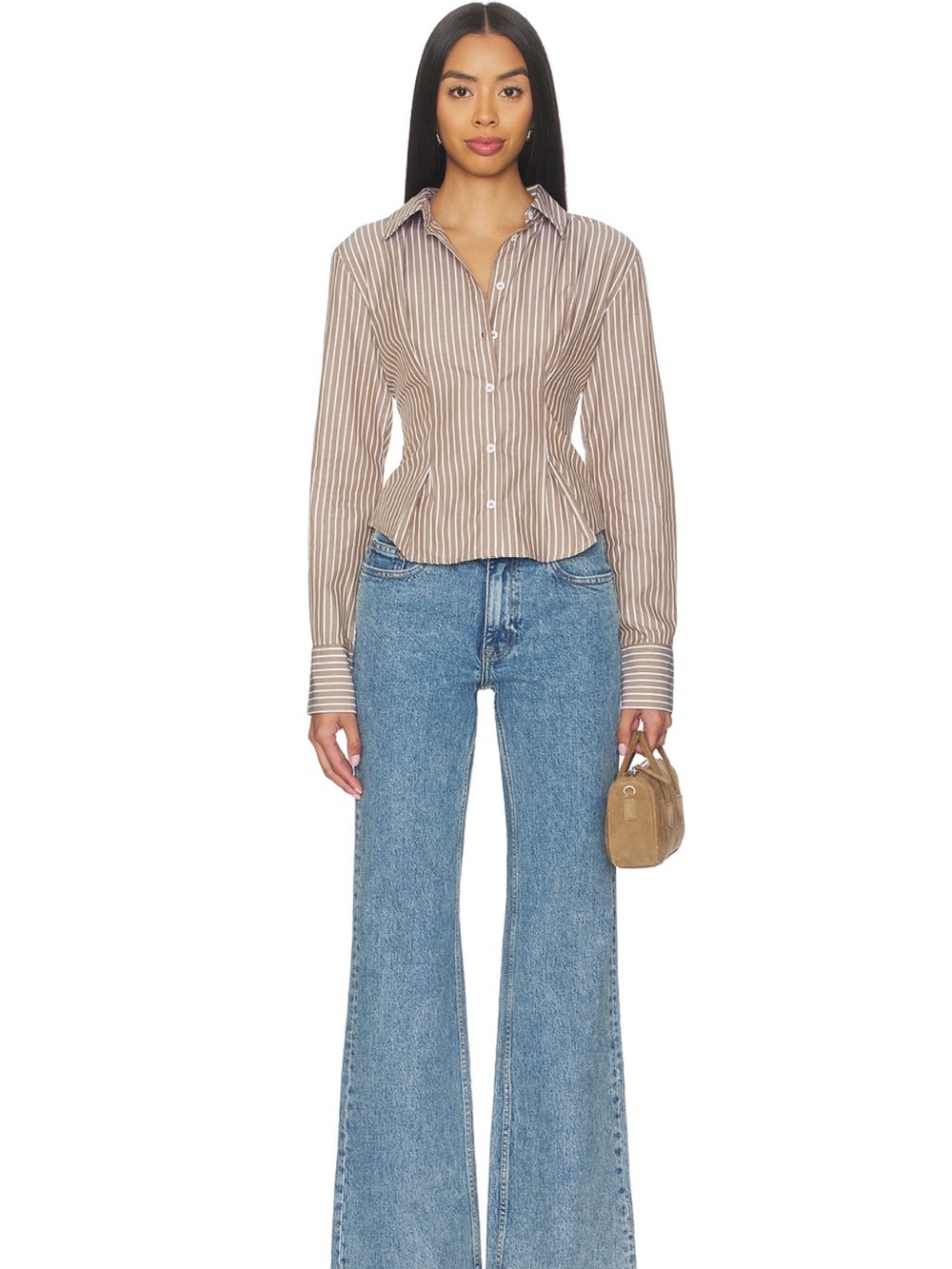 Dr. Denim Washed Blue mid-Rise Wide Leg Jeans